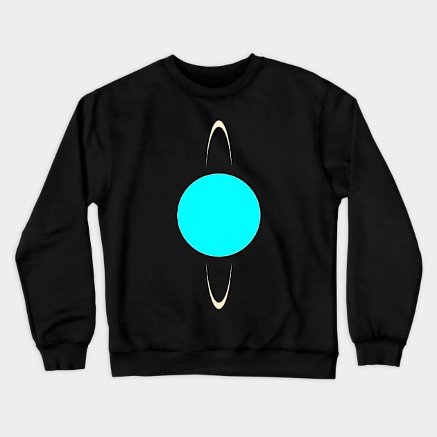 Minimalistic Gold Uranus Planet Crewneck Sweatshirt by AurumBrand